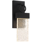 Vasso Outdoor Wall Sconce - Satin Black / Clear