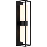 Ren 2-Light Outdoor Wall Sconce - Satin Black / Opal White