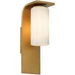 Colonne Outdoor Wall Sconce - Gold / Opal White