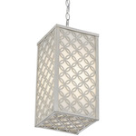 Clover Outdoor Pendant - Aged Silver / White