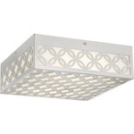 Clover Outdoor Ceiling Light - Aged Silver / White