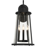 Daulle Outdoor Wall Sconce - Satin Black / Clear
