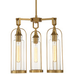Yasmin Outdoor Chandelier - Aged Gold / Clear