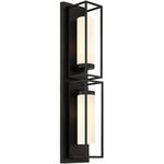 Ren Extra Large Outdoor Wall Sconce - Satin Black / Opal White