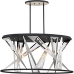 Sarise Oval Chandelier - Black / Clear