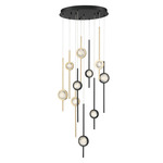 Barletta Chandelier - Black / Brass / Clear Seeded