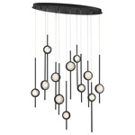 Barletta Oval Chandelier - Black / Clear Seeded