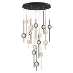 Barletta Chandelier - Gold / Black / Clear Seeded