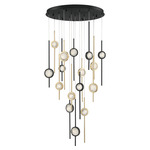 Barletta Chandelier - Black / Brass / Clear Seeded