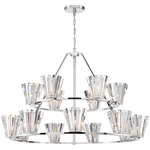 Ricca Two Tier Chandelier - Chrome / Clear