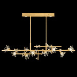 Azu Linear Pendant - Gold Leaf / Crystal