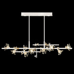 Azu Linear Pendant - White Gesso / Crystal