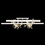 Azu Ceiling Light Fixture - White Gesso / Crystal