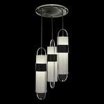 Bond Round Tube Multi Light Pendant - Black / Silver Leaf / Bahama Sand