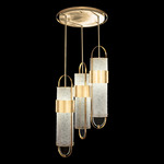 Bond Round Tube Multi Light Pendant - Gold Leaf / Diamond Blanket