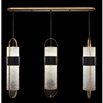 Bond Linear Multi Light Pendant - Black / Gold Leaf / Diamond Blanket