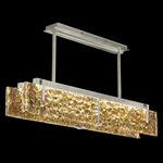 Terra Linear Pendant - Silver Leaf / Antiqued Gold Leaf