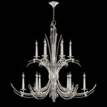 Trevi Wisp Chandelier - Silver Leaf / Crystal