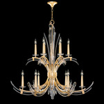 Trevi Wisp Chandelier - Gold Leaf / Crystal