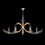Trevi Oblong Chandelier - Gold Leaf / Crystal