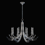 Trevi Chandelier - Silver Leaf / Crystal