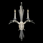 Trevi Arc Wall Sconce - Silver Leaf / Crystal