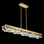 Strata Linear Pendant - Gold Leaf / Crystal