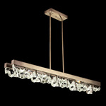 Strata Linear Pendant - Soft Bronze / Crystal