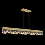 Strata Linear Pendant - Gold Leaf / Crystal