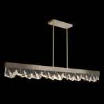 Strata Linear Pendant - Soft Bronze / Crystal