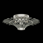 Trevi Semi Flush Ceiling Light Fixture - Silver Leaf / Crystal