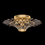 Trevi Semi Flush Ceiling Light Fixture - Gold Leaf / Crystal