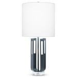 Tripp Table Lamp - Gunmetal / White Linen