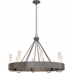 Banded Ring Chandelier - Oil Rubbed Bronze / Frosted