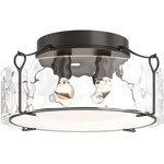 Bow Semi Flush Ceiling Light - Oil Rubbed Bronze / Water Glass