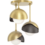 Brooklyn Double Multi Semi Flush Light - Modern Brass / Oil Rubbed Bronze
