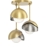 Brooklyn Double Multi Semi Flush Light - Modern Brass / Sterling