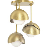 Brooklyn Double Multi Semi Flush Light - Modern Brass / Modern Brass