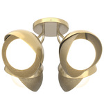Brooklyn Double Shade 4LT Semi Flush Light - Modern Brass / Soft Gold