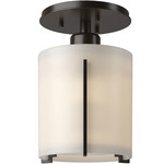 Exos Glass Semi Flush Ceiling Light - Oil Rubbed Bronze / Opal