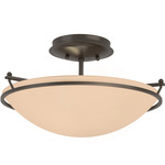 Plain Semi Flush Ceiling Light - Oil Rubbed Bronze / Sand