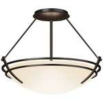 Presidio Tryne Semi Flush Ceiling Light - Oil Rubbed Bronze / Opal
