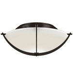 Compass Flush Ceiling Light Fixture - Oil Rubbed Bronze / Opal