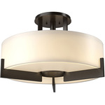 Axis Semi Flush Ceiling Light - Oil Rubbed Bronze / Opal