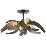 Corona Semi Flush Ceiling Light - Oil Rubbed Bronze / Clear and Frosted
