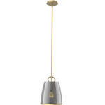 Caliper Pendant - Modern Brass / Smoke