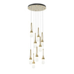 Link Round Multi Light Pendant - Modern Brass / Clear Bubble