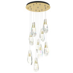 Luma Round Multi Light Pendant - Modern Brass / Crystal