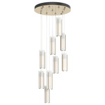 Exos 9 Light Multi Light Pendant - Modern Brass / Opal