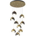 Brooklyn Multi Light Pendant - Modern Brass / Oil Rubbed Bronze